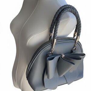 Elegant Blue Bow Shoulder Bag